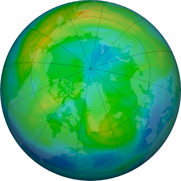 Arctic ozone map for 12 November 2015
